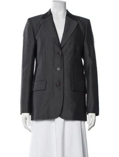 Pre-owned Tory Burch Wool Blazer W/ Tags In Grey