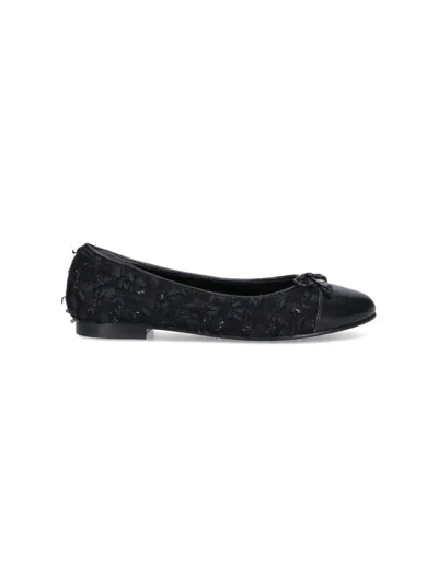 Tory Burch Wool Blend Ballerinas For Women In Black