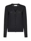 Tory Burch Simone Wool And Silk Cardigan In Black