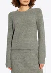 Tory Burch Wool-blend Chain Sweater In Gray