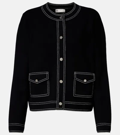 Tory Burch Wool Cardigan In Black
