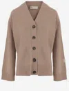 Tory Burch Wool Cardigan In Brown