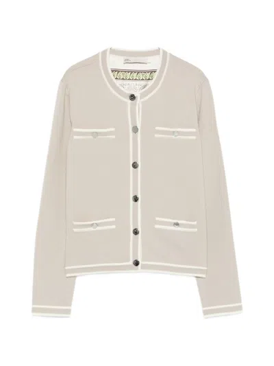 Tory Burch Buttoned Cardigan In Neutral