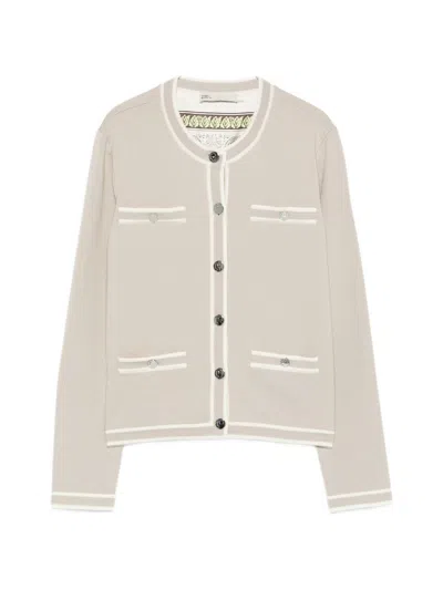 Tory Burch Wool Cardigan In Neutral