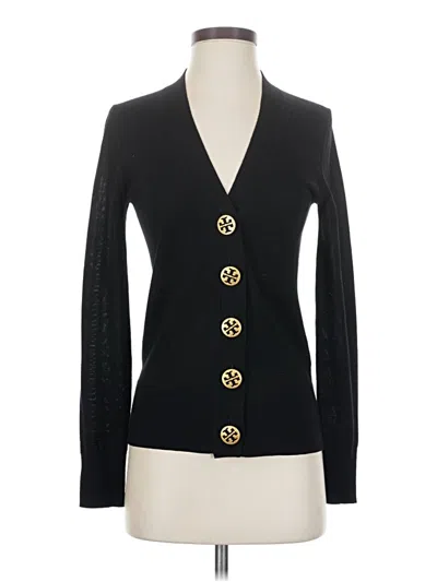 Pre-owned Tory Burch Wool Cardigan Sweater In Black