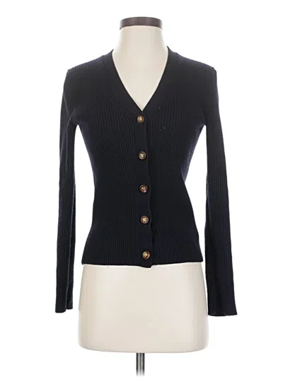 Pre-owned Tory Burch Wool Cardigan Sweater In Black