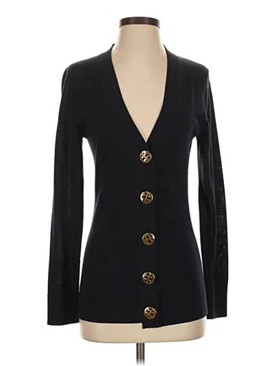 Pre-owned Tory Burch Wool Cardigan Sweater In Black
