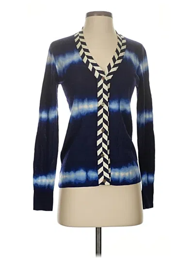 Pre-owned Tory Burch Wool Cardigan Sweater In Blue