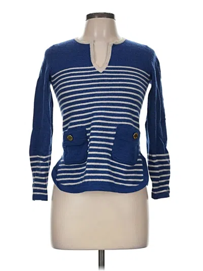 Pre-owned Tory Burch Wool Cardigan Sweater In Blue
