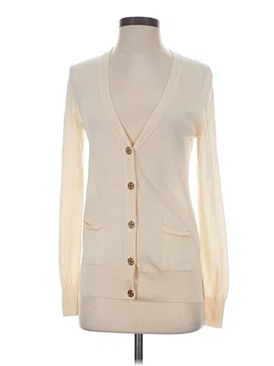 Pre-owned Tory Burch Wool Cardigan Sweater In Ivory