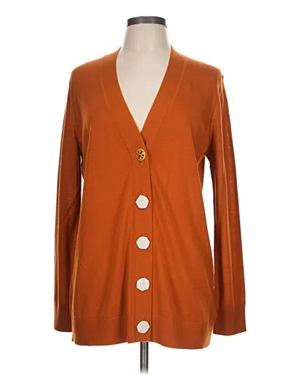 Pre-owned Tory Burch Wool Cardigan Sweater In Orange