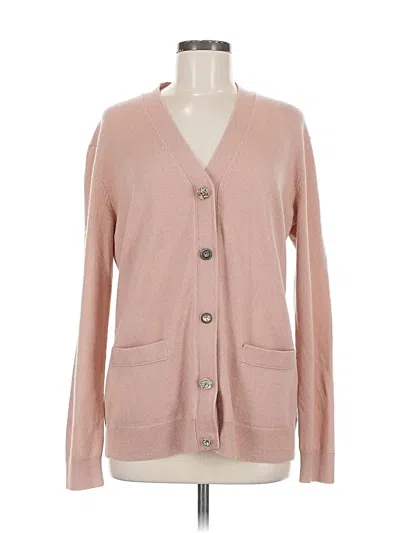Pre-owned Tory Burch Wool Cardigan Sweater In Pink