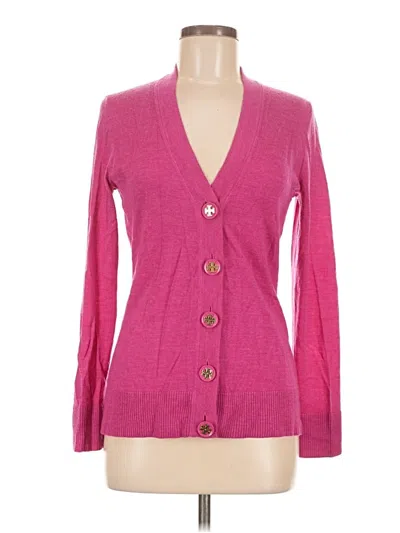 Pre-owned Tory Burch Wool Cardigan Sweater In Pink