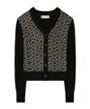 Tory Burch Wool Cardigan With Front In Black