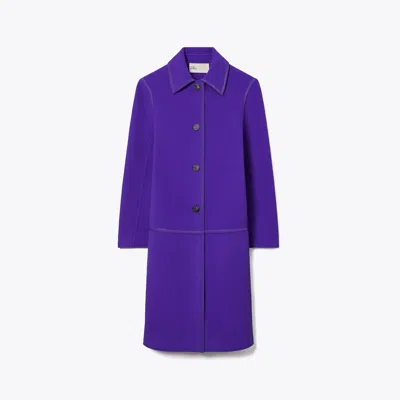 Tory Burch Wool Coat In Purple