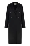 Tory Burch Asymmetric Wool-blend Coat In Black