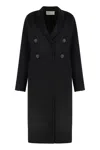 Tory Burch Asymmetric Wool-blend Coat In Black