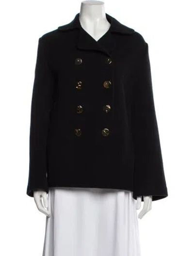 Pre-owned Tory Burch Wool Coat In Black