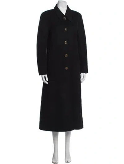 Pre-owned Tory Burch Wool Coat In Black