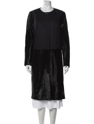 Pre-owned Tory Burch Wool Coat In Black