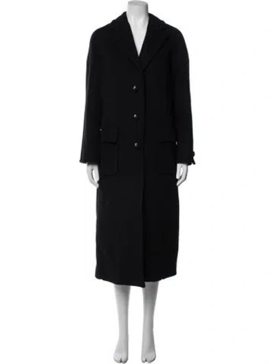 Pre-owned Tory Burch Wool Coat In Black
