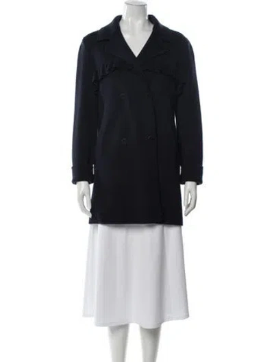 Pre-owned Tory Burch Wool Coat In Blue