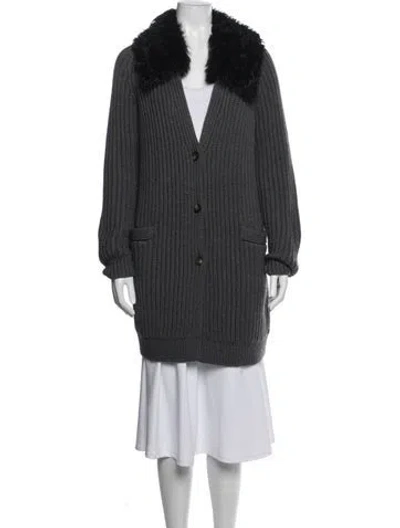 Pre-owned Tory Burch Wool Coat In Blue