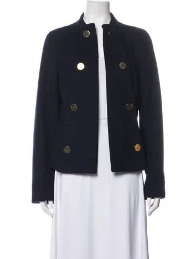 Pre-owned Tory Burch Wool Coat In Blue