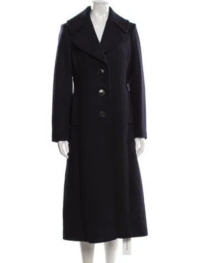 Pre-owned Tory Burch Wool Coat In Blue