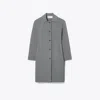 Tory Burch Wool Coat In Flecked Gray