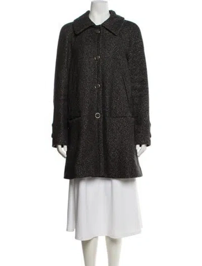 Pre-owned Tory Burch Wool Coat In Gray