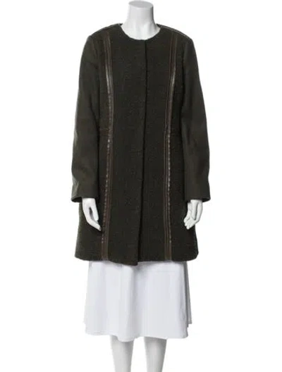 Pre-owned Tory Burch Wool Coat In Green