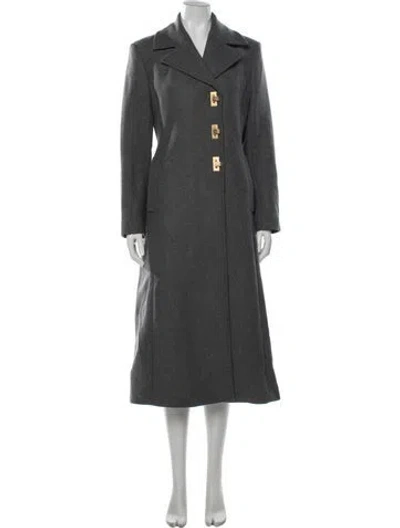 Pre-owned Tory Burch Wool Coat In Grey