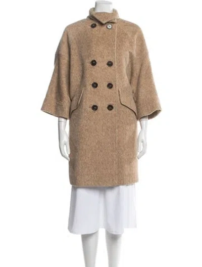 Pre-owned Tory Burch Wool Coat In Neutrals