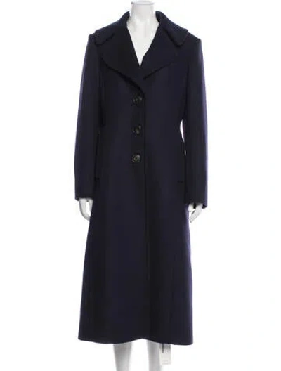 Pre-owned Tory Burch Wool Coat W/ Tags In Blue