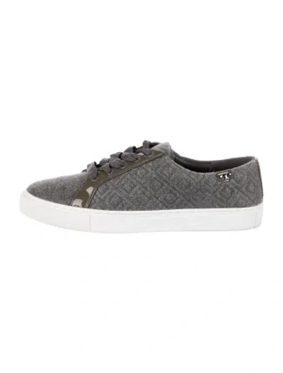 Pre-owned Tory Burch Wool Colorblock Pattern Sneakers In Gray