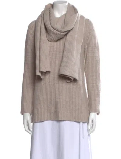 Pre-owned Tory Burch Wool Cowl Neck Sweater In Neutral