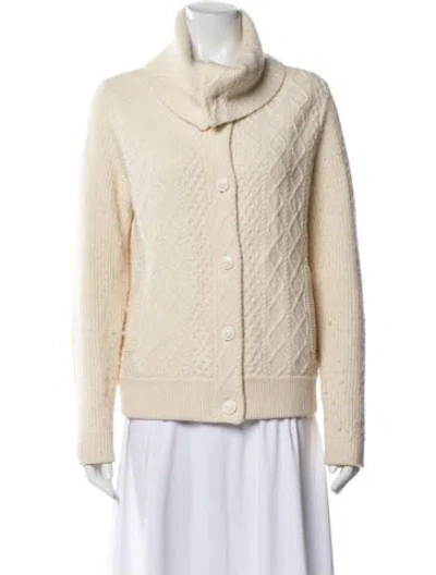 Pre-owned Tory Burch Wool Cowl Neck Sweater In Neutral