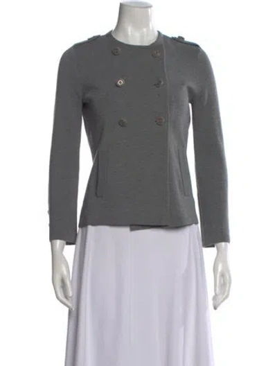Pre-owned Tory Burch Wool Crew Neck Sweater In Gray