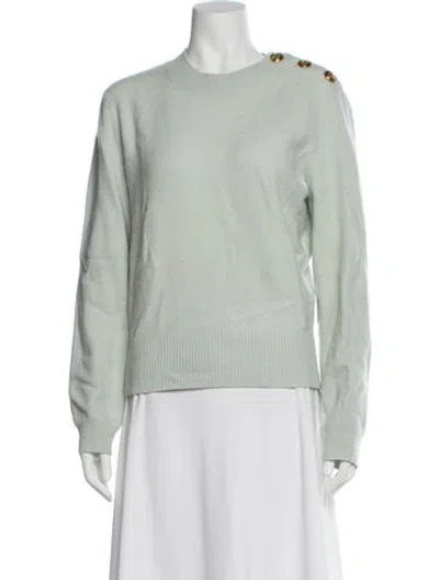 Pre-owned Tory Burch Wool Crew Neck Sweater In Green