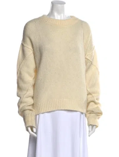 Pre-owned Tory Burch Wool Crew Neck Sweater In Neutral