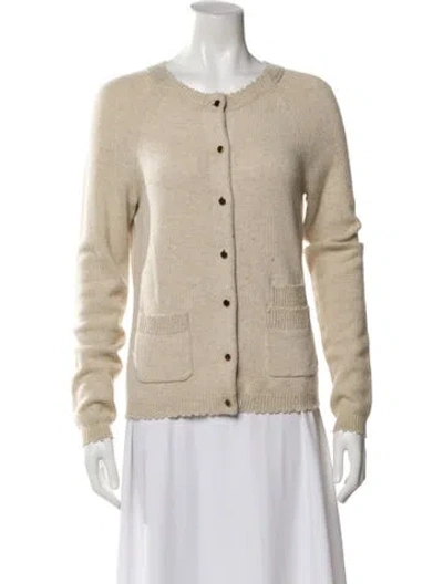 Pre-owned Tory Burch Wool Crew Neck Sweater In Neutral