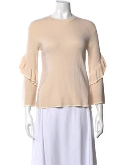 Pre-owned Tory Burch Wool Crew Neck Sweater In Neutrals