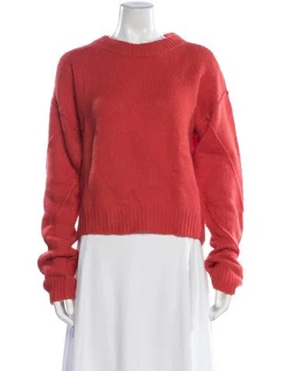 Pre-owned Tory Burch Wool Crew Neck Sweater In Orange