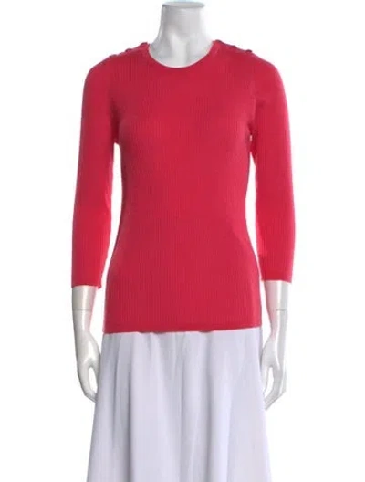 Pre-owned Tory Burch Wool Crew Neck Sweater In Pink