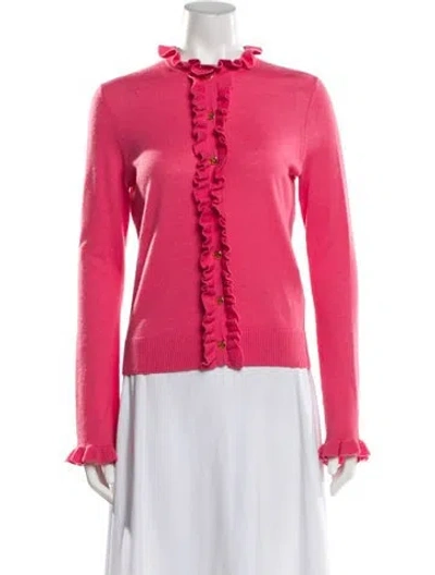 Pre-owned Tory Burch Wool Crew Neck Sweater In Pink