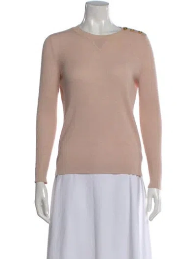 Pre-owned Tory Burch Wool Crew Neck Sweater In Pink