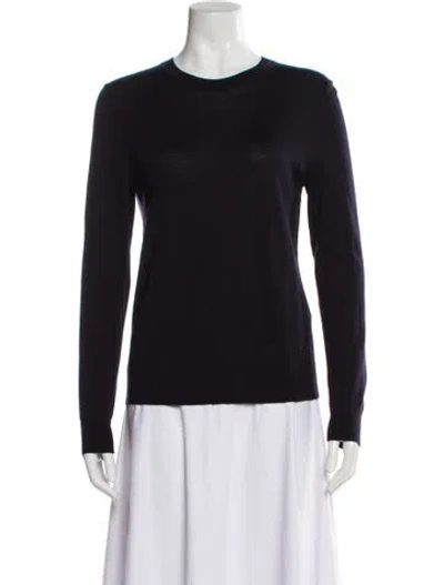 Pre-owned Tory Burch Wool Crew Neck Sweater In Purple
