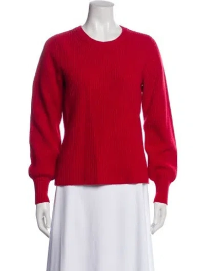 Pre-owned Tory Burch Wool Crew Neck Sweater In Red