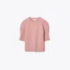 Tory Burch Wool Crewneck In Mauve Pink
